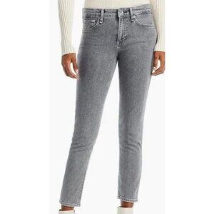 Rag & Bone Cate Mid Rise Faded Ankle Skinny Grey Jeans size 28 NEW